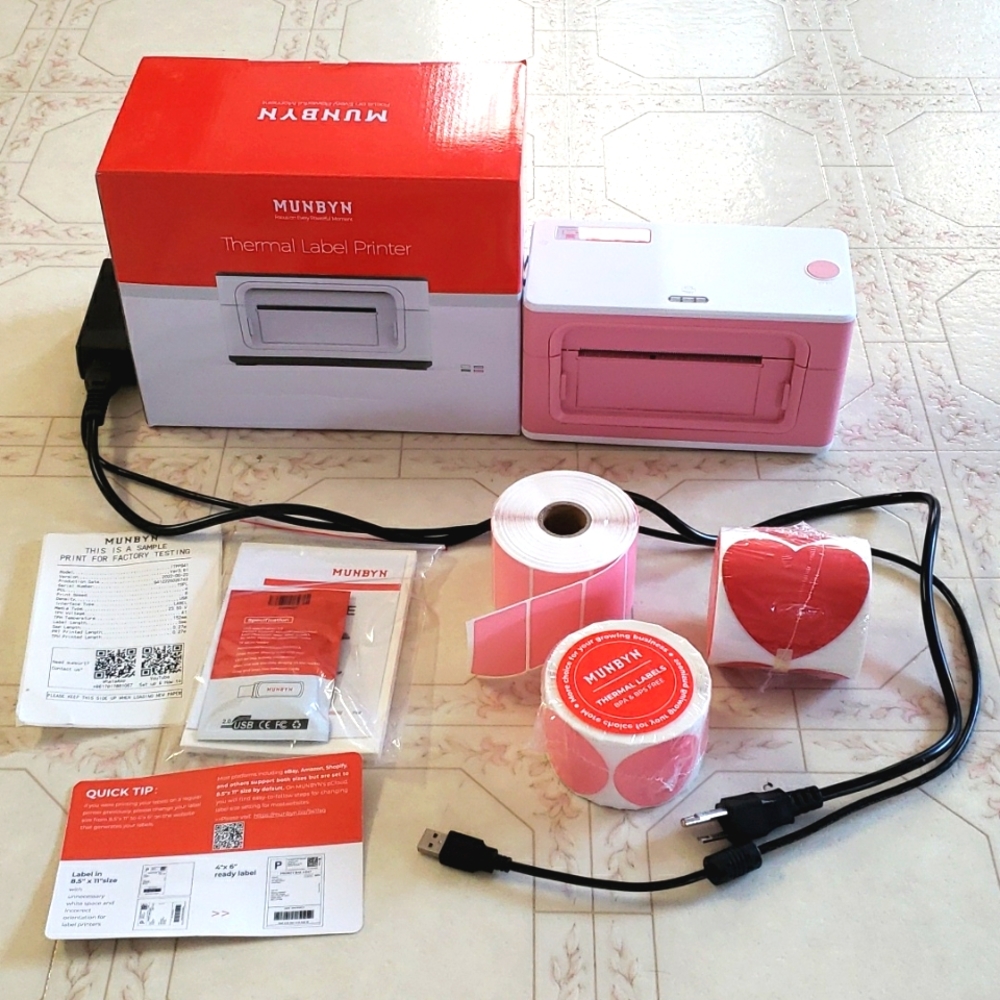 Sticker Printer Muynbyn Pink Sticker Label Maker Sticker Sheet Red Heart Labels